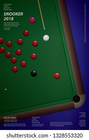 Snooker Championship Poster Design Template Vector Illustration