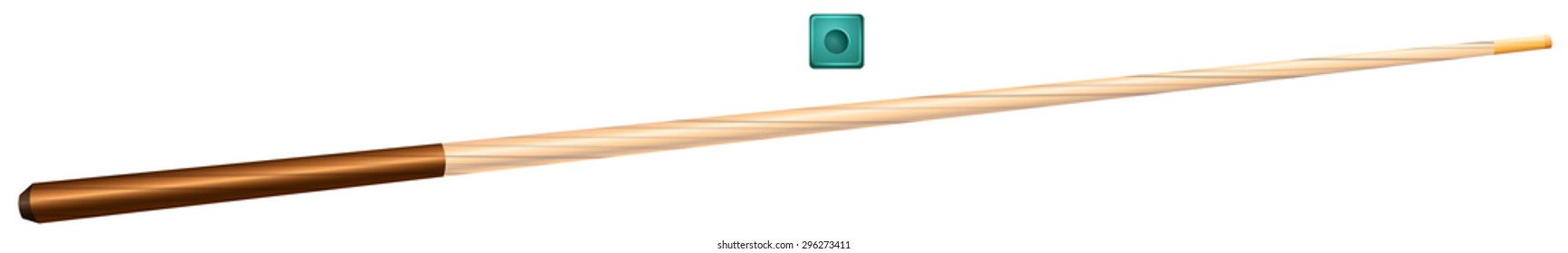 Snooker cue and chalk illustration