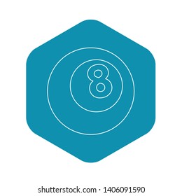 Snooker eight pool icon. Outline illustration of snooker eight pool vector icon for web
