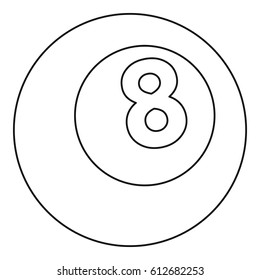 Snooker eight pool icon. Outline illustration of snooker eight pool vector icon for web