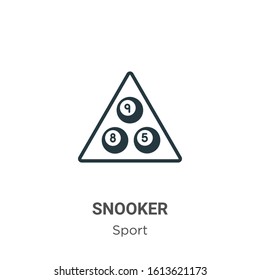 Snooker glyph icon vector on white background. Flat vector snooker icon symbol sign from modern sport collection for mobile concept and web apps design.