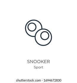 Snooker icon. Thin linear snooker outline icon isolated on white background from sport collection. Line vector sign, symbol for web and mobile