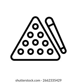 Icono de Vector en negrita de contorno de snooker que se puede modificar o editar fácilmente