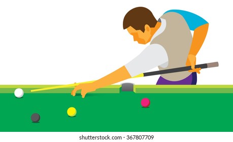 Snooker player. The blow from behind