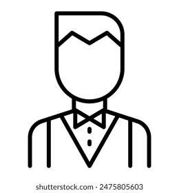 Snooker player icon in thin line style Vector illustration graphic design