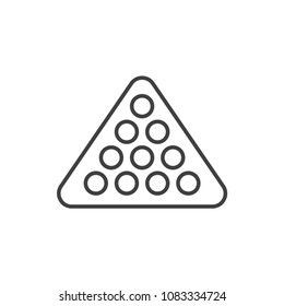 Snooker, pool balls line icon.