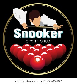 Snooker cartaz design de bolas de cor na mesa verde. Vetor snooker esporte jogo