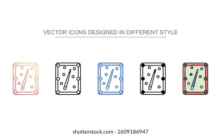 Snooker Table icon design with white background stock illustration