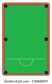 Snooker table on green background. Snooker table vector