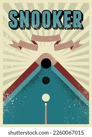 Snooker typographical vintage grunge style poster design. Retro vector illustration.