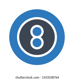 snooker vector glyph  colour  icon 