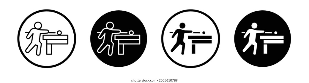 Snooker vector icon set black filled and outlined style.