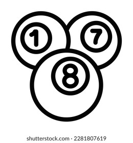 Diseño de iconos de la línea del vector de Snooker