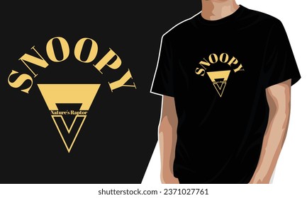 snoopy text with triangle t-shirt design, street wear, editable and ready to print t-shirt design