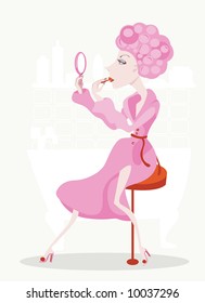 Snooty Lady doing her make-up