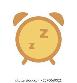 Snooze alarm icon rounded shape