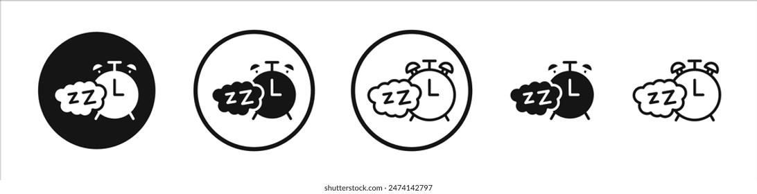 Snooze Alarm Icon Set. Nap Time Vector Symbol.