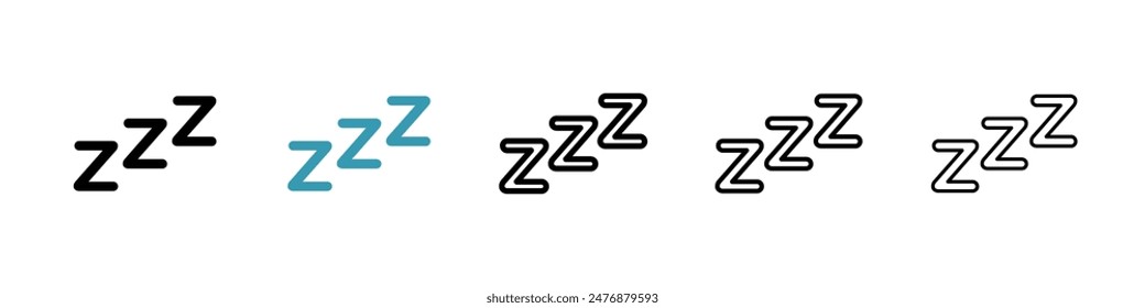 Snooze black liner icon collection