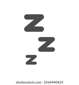 Snooze icon Bold outline art symbol. Zzz, Zzzz bed sleep snore icons, snooze nap Z sound vector effect. Sleepy yawn or insomnia sleeper text and alarm clock Zzz line icons of goodnight deep sleep.