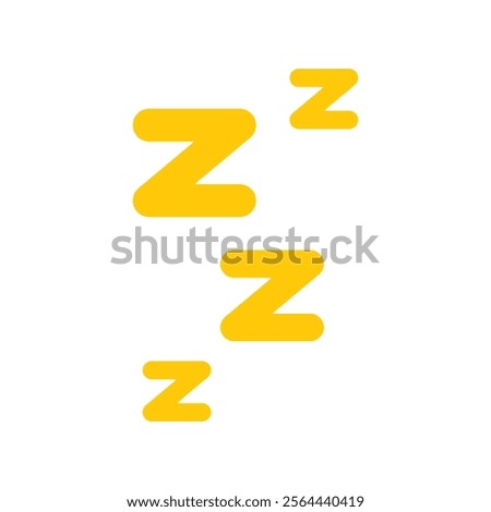 Snooze icon Bold outline art symbol. Zzz, Zzzz bed sleep snore icons, snooze nap Z sound vector effect. Sleepy yawn or insomnia sleeper text and alarm clock Zzz line icons of goodnight deep sleep.