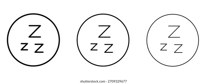 Snooze Symbol linear Stil Zeichen für mobiles Konzept und Web-Design.