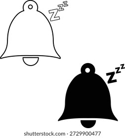 Schlummersymbol. Signalton snooze Zeichen. Wecker schnüffelt Symbol. flacher Stil.