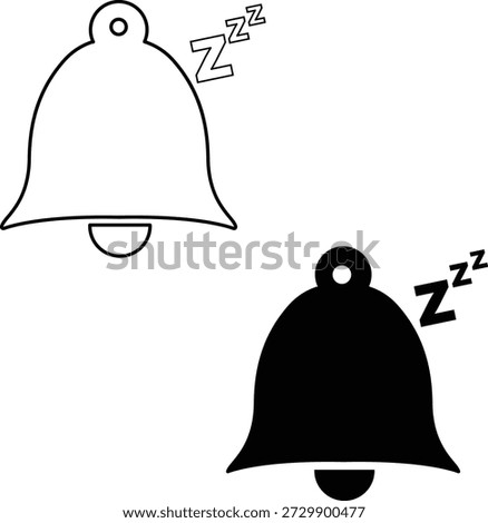 Snooze icon. Notification bell snooze sign. Alarm clock snooze symbol. flat style.
