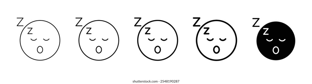 snooze icon Simple thin line logo set