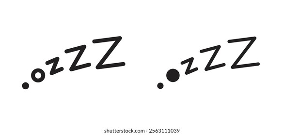 Snooze icons in black line and filled versions