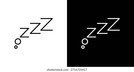 Snooze Icons schwarz-weißer Vektor, Linie Symbol gesetzt.