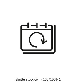 Snooze notification line icon. Time schedule, deadline, flexible date. Notifications concept. Vector illustration can be used for topics like business, time management, strategy