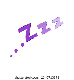 snooze sleep zzz cartoon. slumber doze, unwind recharge, bedtime insomnia snooze sleep zzz sign. isolated symbol vector illustration