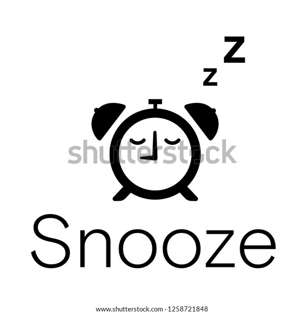 Snooze Sleeping Clock Pictogram Stock Vector (Royalty Free) 1258721848