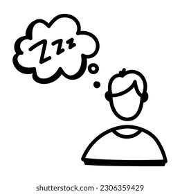 A snoozing doodle icon download 