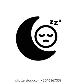 Snoozing Emoji Inside Moon for Sleep and Relaxation
