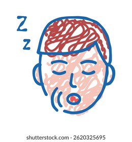 snore disease doodle icon sketch vector. snore disease sign. isolated symbol illustration
