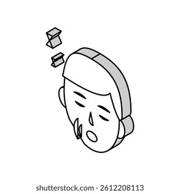 snore disease isometric icon vector. snore disease sign. isolated symbol illustration