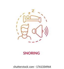 Snoring concept icon. Common mens health problem, sleep apnea idea thin line illustration. Annoying noise, disrupting chronic condition. Vector isolated outline RGB color drawing