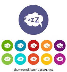 Snoring icons color set vector for any web design on white background
