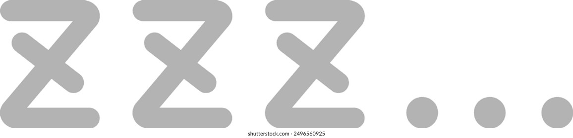 Snoring “zzz...” Isolated vector icon.