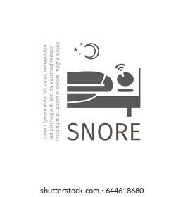 Snoring man icon. Vector illustration