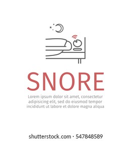 Snoring man. Vector illustration.
