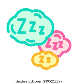 snoring sleep night color icon vector. snoring sleep night sign. isolated symbol illustration