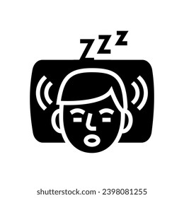 snoring sleep night glyph icon vector. snoring sleep night sign. isolated symbol illustration