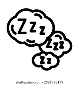 snoring sleep night line icon vector. snoring sleep night sign. isolated contour symbol black illustration