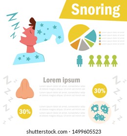 Snoring Vector. Cartoon. Isolated art on white background. Flat
