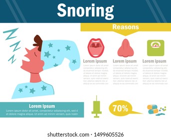 Snoring Vector. Cartoon. Isolated art on white background. Flat
