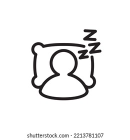 Snoring vector icon. Person catching some zzz's. Sleep icon svg