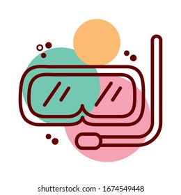 snorkel accessory line and color style icon vector illustration design