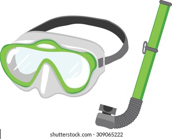 snorkel cartoon vector 